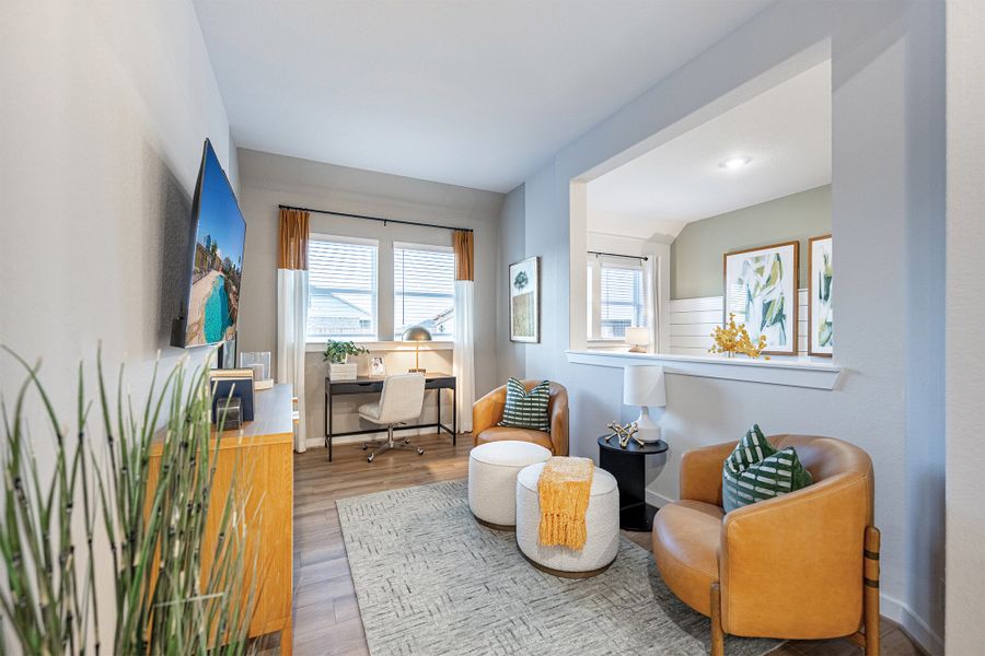 Furnished interior in a model home at Mayfair - Select Garden Series in New Braunfels (Image 5).