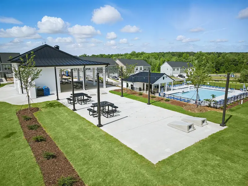 Front exterior of a home in the Renaissance at White Oak community, located in Garner, NC (Image 8). Front exterior of a home in the Renaissance at White Oak community, located in Garner, NC (Image 8).