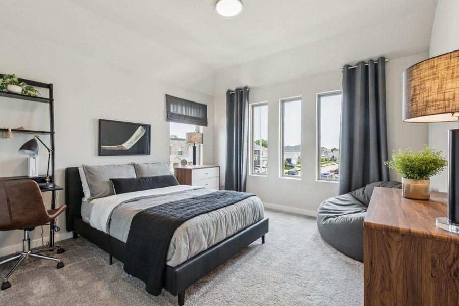 REPRESENTATIVE PHOTO – Bedroom in a Lakehaven Wimbledon model home in Farmersville TX by Trophy Signature Homes