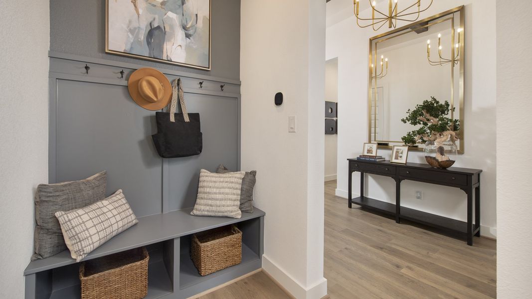 Furnished interior in a model home at Parten 75'/85' in Austin (Image 18).