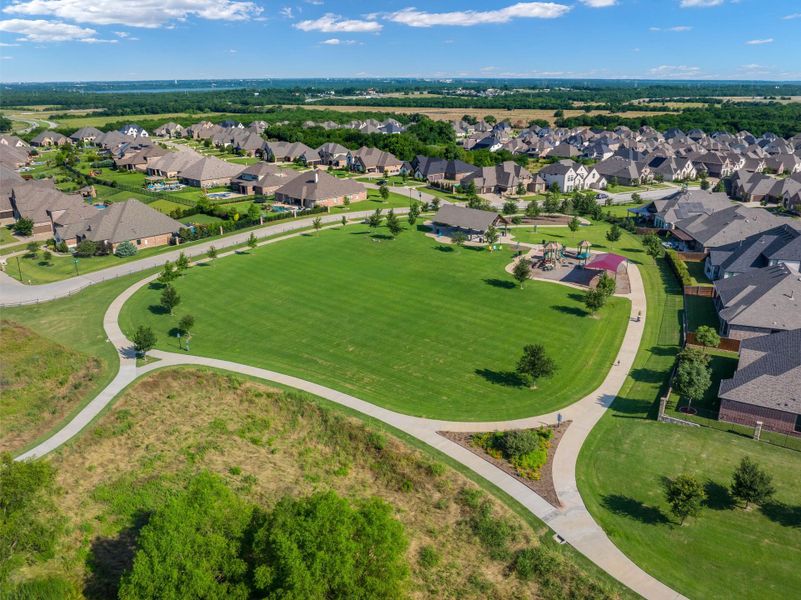 Aerial view of the Breezy Hill community in Rockwall, TX, showing layout and nearby surroundings (Image 12).