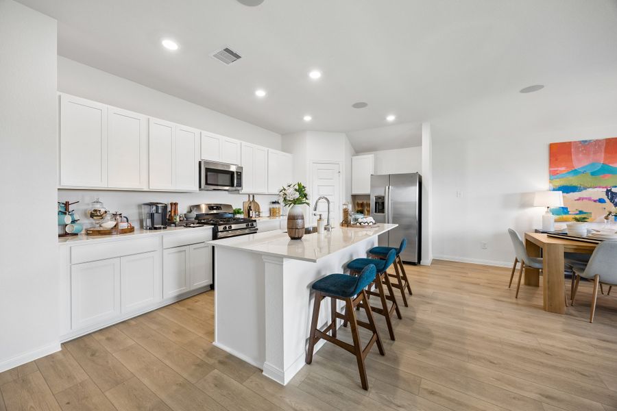 Furnished interior in a model home at Meridiana in Manvel (Image 10).