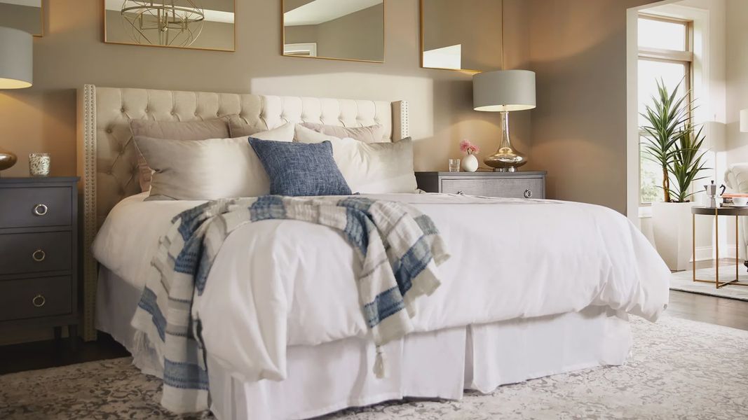 Furnished interior in a model home at The Courtyards at Hodges Farm in Charlotte (Image 10).