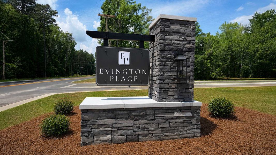 Entrance to the Evington Place community in Longs, SC, featuring signage and landscaping (Image 2).