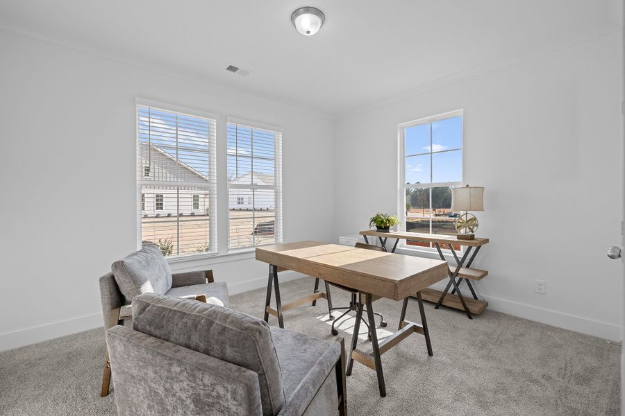 Furnished interior in a model home at Enclave at Harbor Club in Greensboro (Image 10).