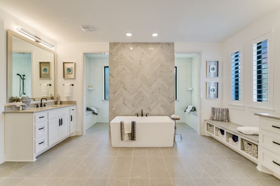 Furnished interior in a model home at Clearwater Ranch in Liberty Hill (Image 50).