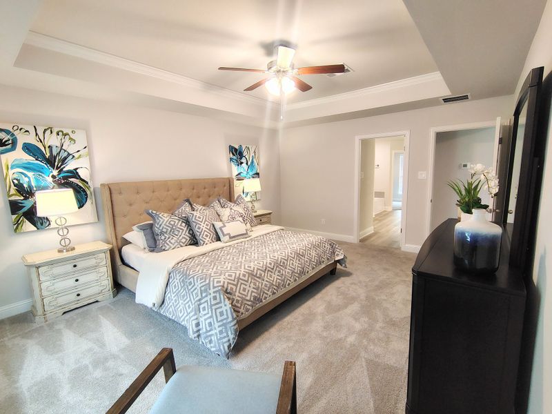 Furnished interior in a model home at Greystone in Angleton (Image 9).
