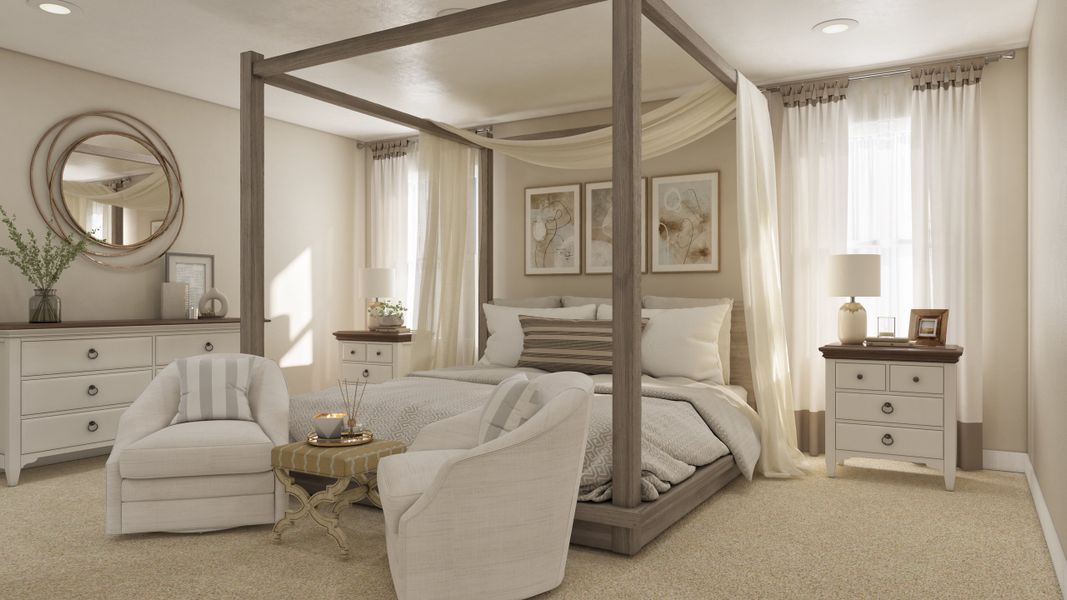 Furnished interior in a model home at Ashley Walk Townes in Charleston (Image 8).