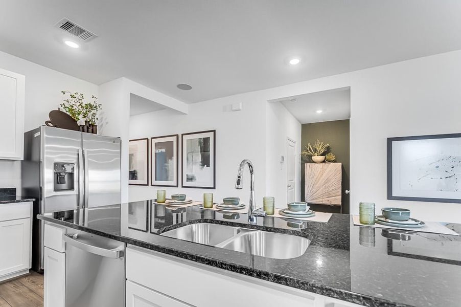 Furnished interior in a model home at Raburn Reserve 50s in Tomball (Image 63).