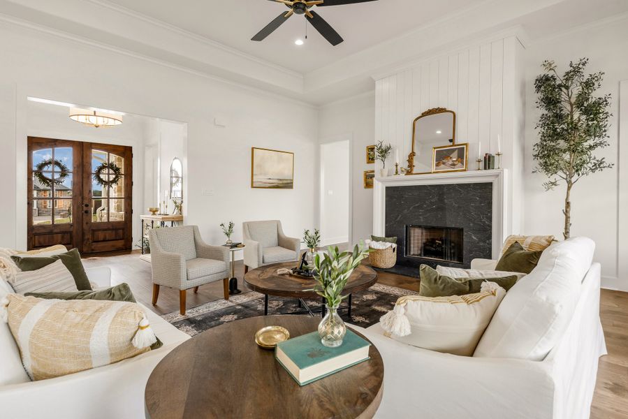 Furnished interior in a model home at Greens Prairie Reserve in College Station (Image 41).