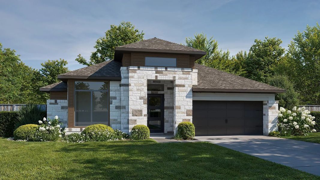 Front exterior of a home in the Lakes Of Cane Island 55' community, located in Katy, TX (Image 13).