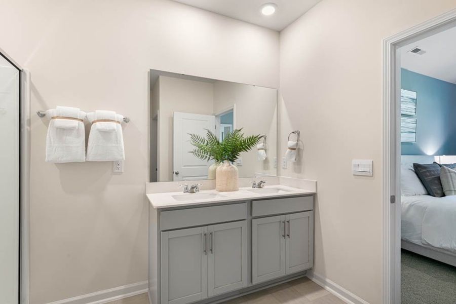 Furnished interior in a model home at Southbury in Carthage (Image 27).