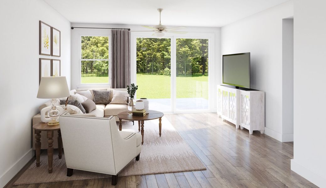 Furnished interior in a model home at Cardinal Landing in Coats (Image 15).