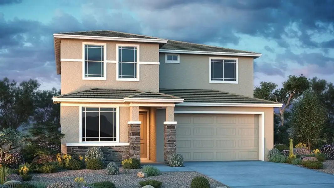 Front exterior of a home in the Mystic Discovery Collection community, located in Peoria, AZ (Image 2). Front exterior of a home in the Mystic Discovery Collection community, located in Peoria, AZ (Image 2).