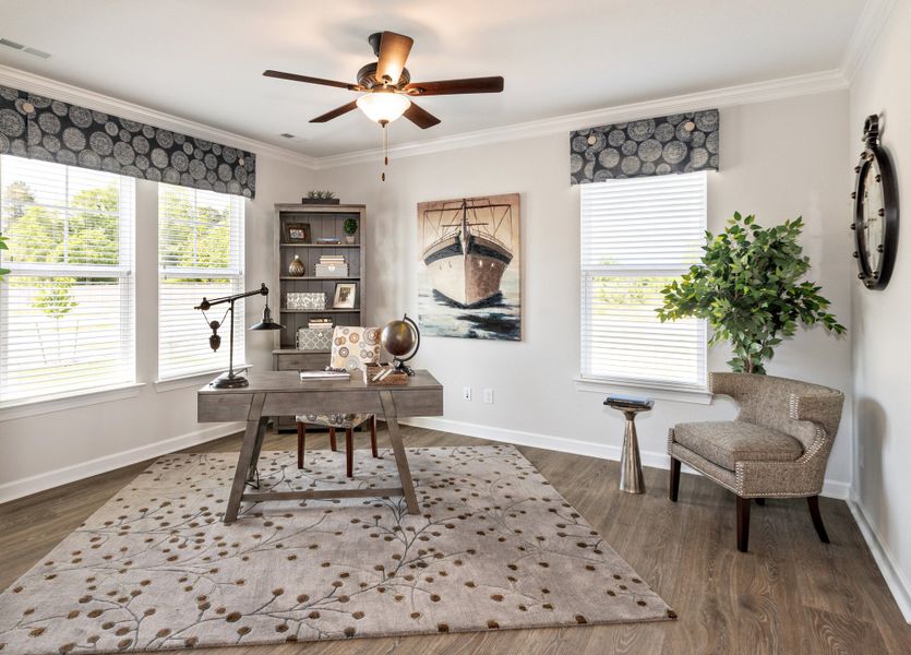 Furnished interior in a model home at The Gables in Moyock (Image 5).