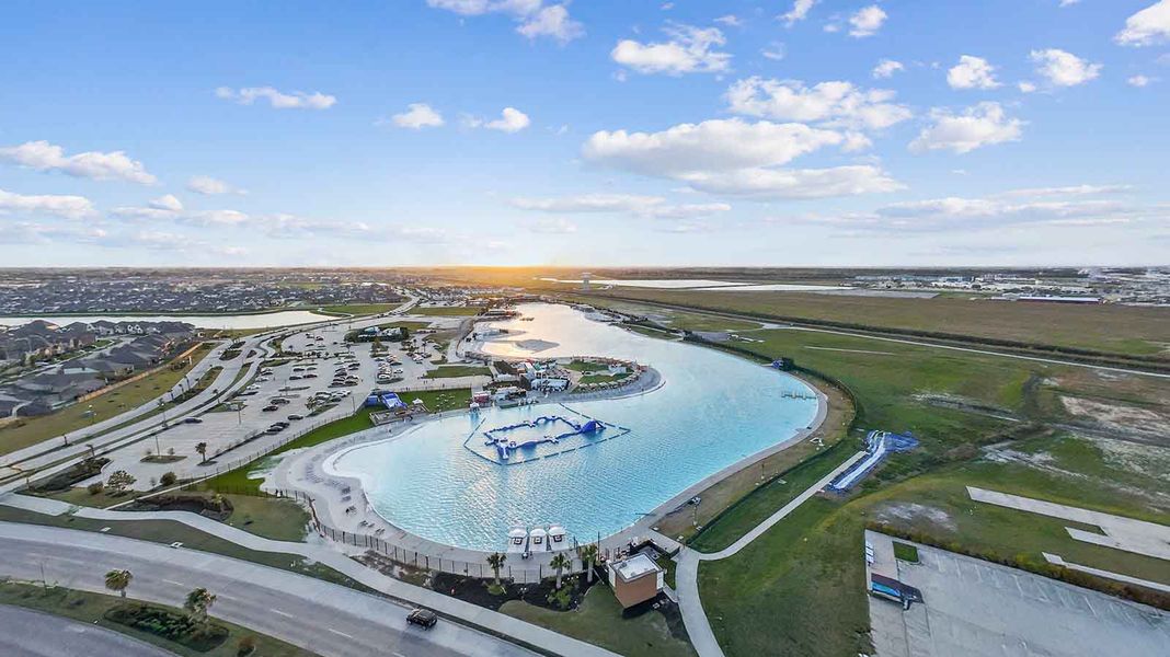 Aerial view of the Lago Mar community in Texas City, TX, showing layout and nearby surroundings (Image 13).