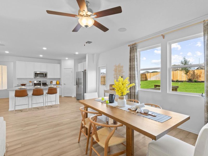 Furnished interior in a model home at Horizon Pointe in Converse (Image 7).