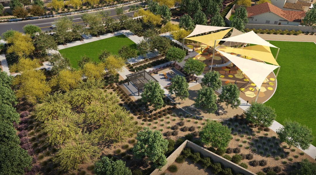 Drone rendering of Floreo Park coming soon to Teravalis
