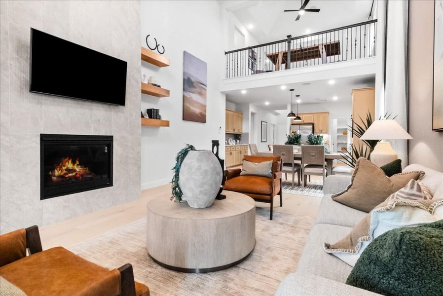 Furnished interior in a model home at The Reserve at Spiritas Ranch in Little Elm (Image 17).