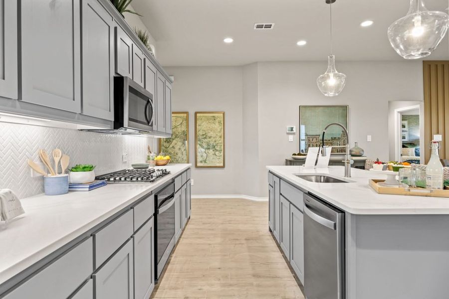 Furnished interior in a model home at Myrtle Creek in Waxahachie (Image 6).