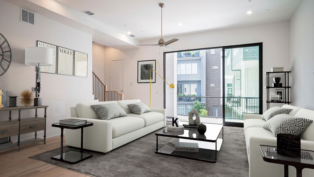 Furnished interior in a model home at Trinity Bluff in Dallas (Image 7).