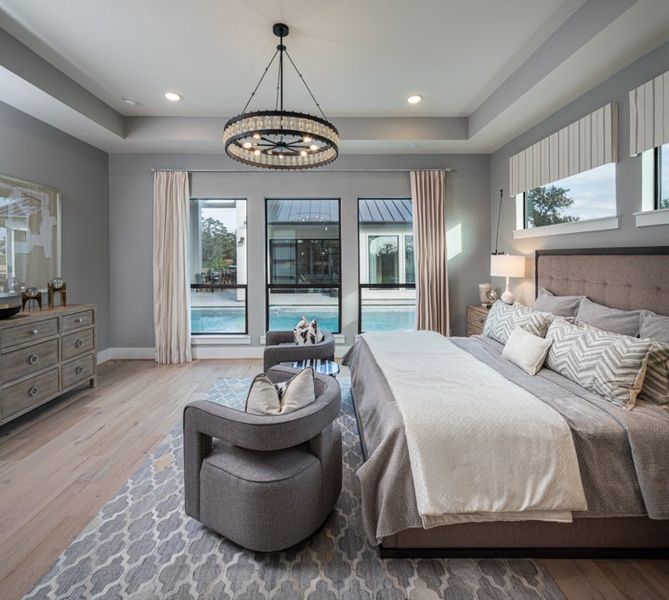 Furnished interior in a model home at Fulshear Rose Estates in Brookshire (Image 11).