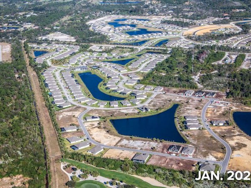 Aerial view of the High Pointe community in Vero Beach, FL, showing layout and nearby surroundings (Image 20).