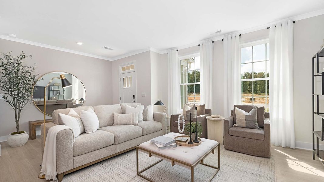 Furnished interior in a model home at Sanctuary at Southgate Townhomes in Indian Trail (Image 4). Furnished interior in a model home at Sanctuary at Southgate Townhomes in Indian Trail (Image 4).