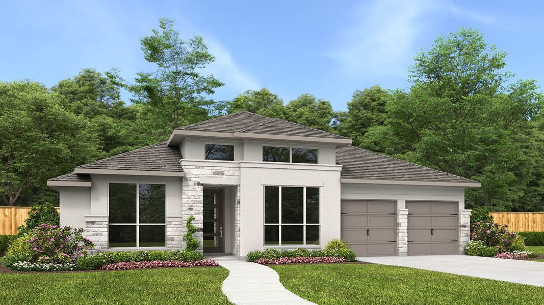 Front exterior of a home in the Fulbrook On Fulshear Creek 60' community, located in Fulshear, TX (Image 3).