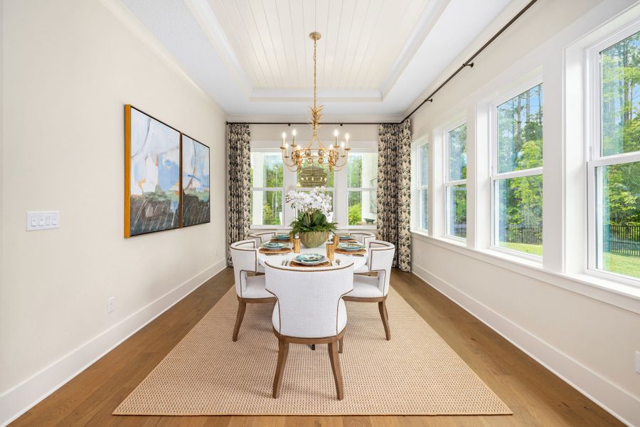 Furnished interior in a model home at Hidden Creek at SilverLeaf 80' Gold Series in St. Augustine (Image 59).