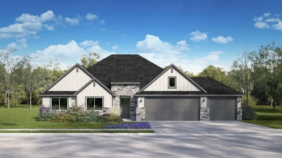 Front exterior of a home in the Trails of Windcrest community, located in Fredericksburg, TX (Image 5).