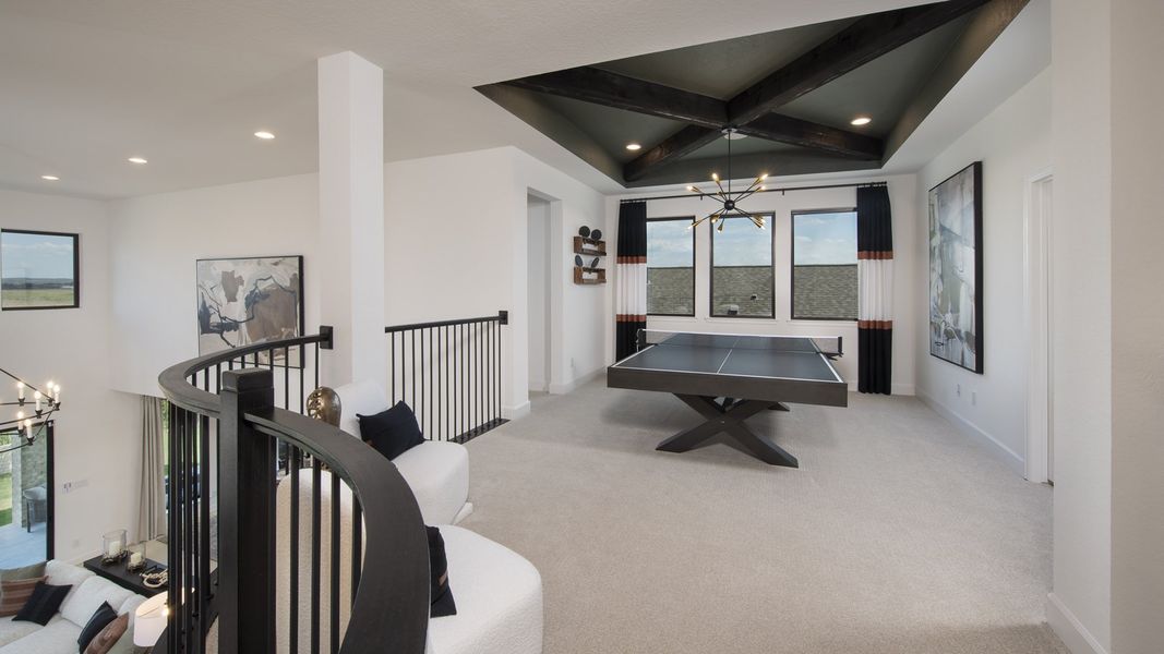 Furnished interior in a model home at Haby Hill 60' in San Antonio (Image 12). Furnished interior in a model home at Haby Hill 60' in San Antonio (Image 12).