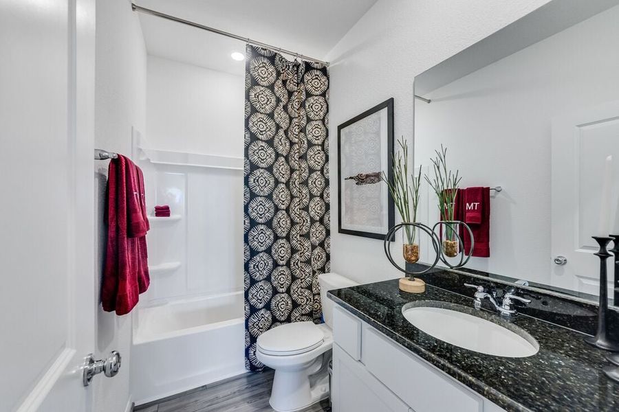 Furnished interior in a model home at Raburn Reserve 50s in Tomball (Image 53).