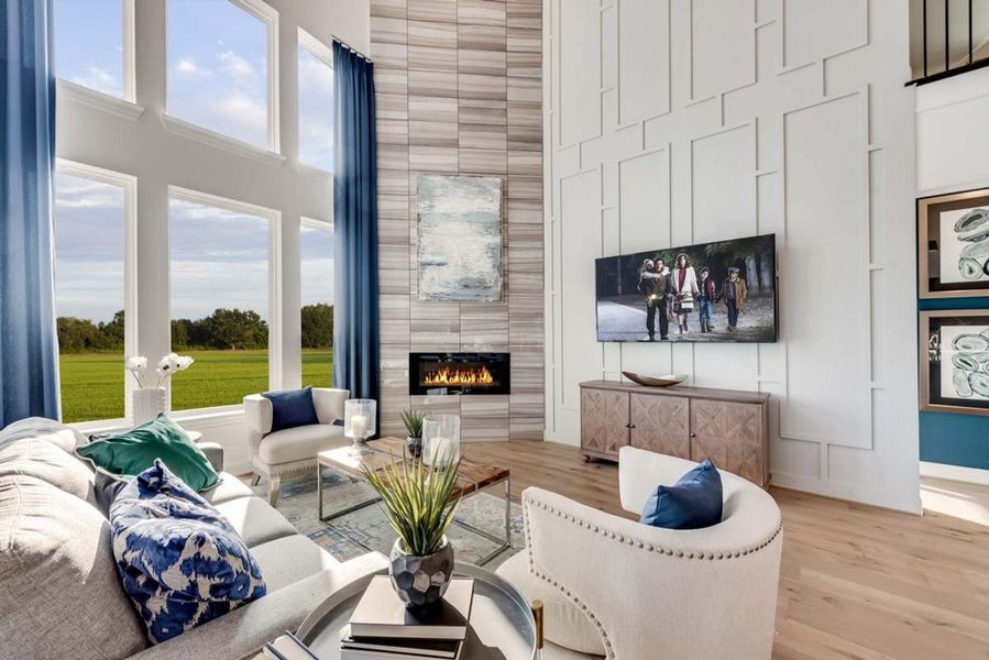 Furnished interior in a model home at Goodland in Prairie Ridge in Venus (Image 18).