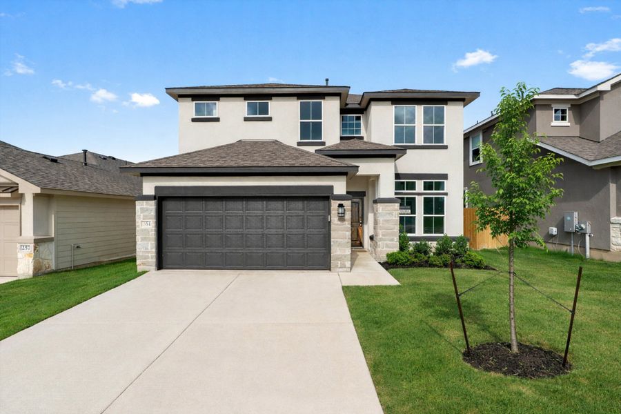 Front exterior of a home in the Butler Farms community, located in Liberty Hill, TX (Image 2).