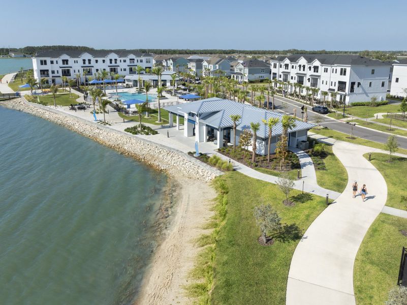 Aerial view of the Emerald Landing at Waterside at Lakewood Ranch – Lake Series community in Sarasota, FL, showing layout and nearby surroundings (Image 9).