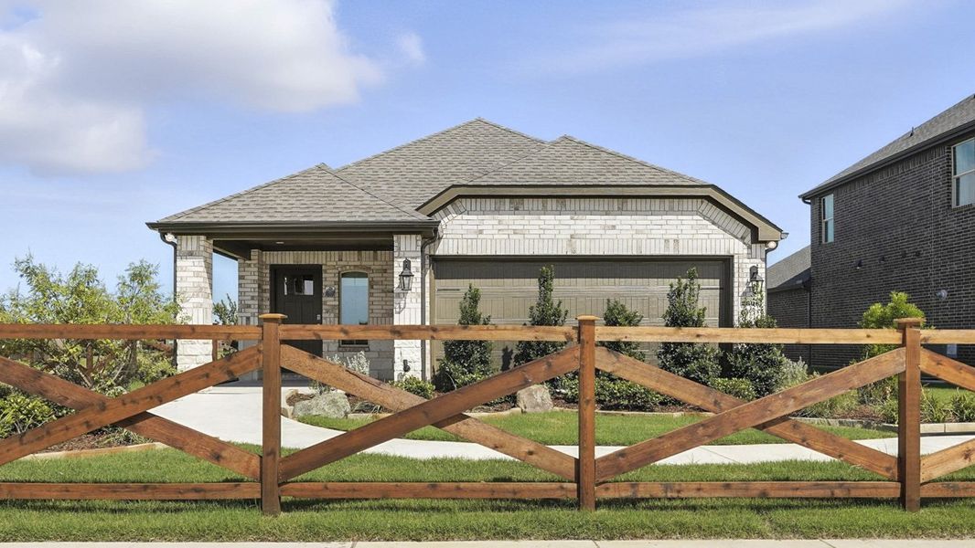 Front exterior of a home in the Silverado community, located in Aubrey, TX (Image 5).