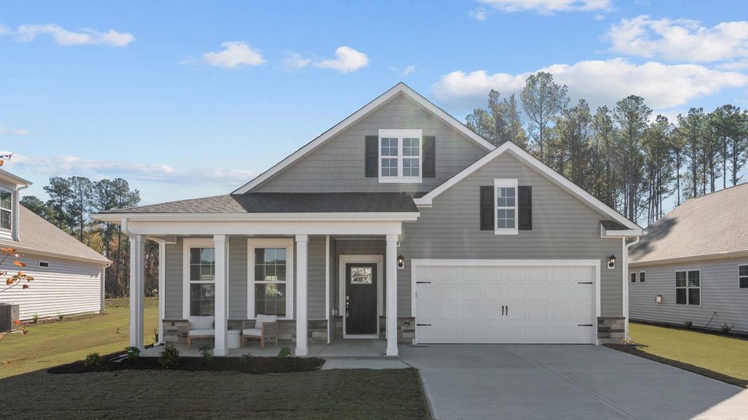 Front exterior of a home in the The Villas at Kinsley community, located in Jamestown, NC (Image 2).