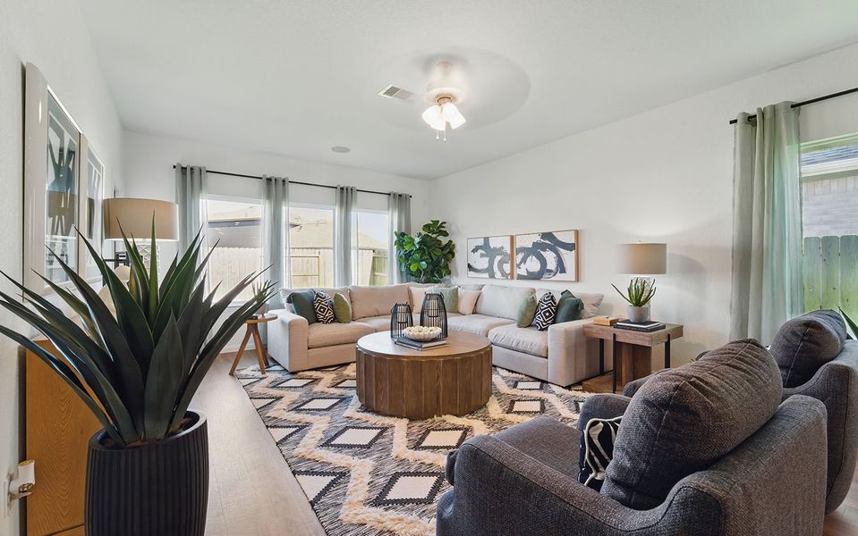 Furnished interior in a model home at Windrose Green in Angleton (Image 53).