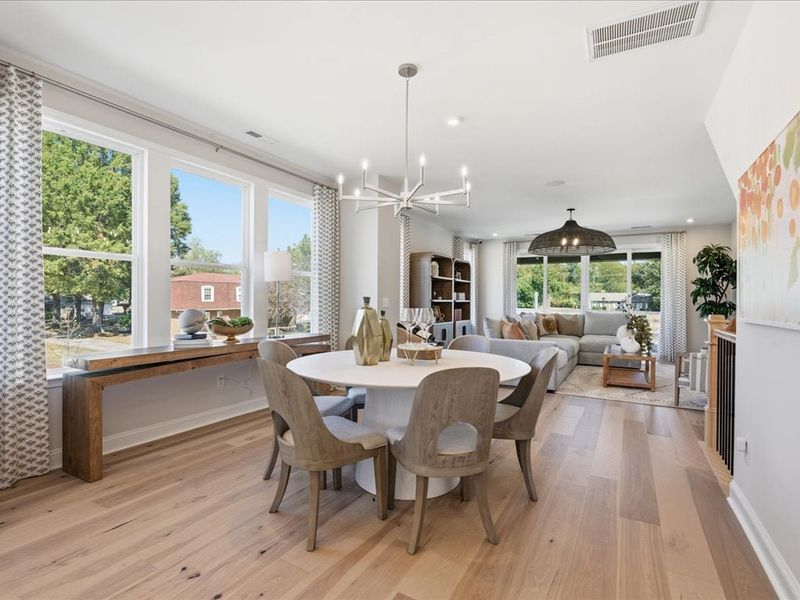 Furnished interior in a model home at Bellflower in Charlotte (Image 27).