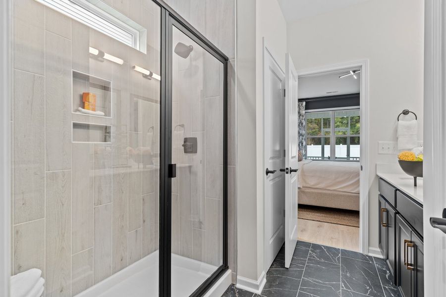 Furnished interior in a model home at Coastal Haven in Leland (Image 16).