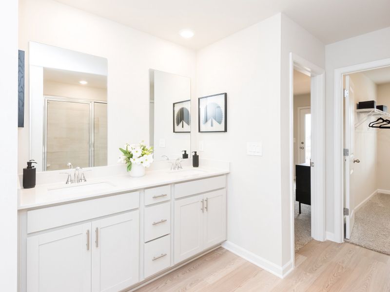 Furnished interior in a model home at Marshburn Landing - Bungalow Series in Wendell (Image 10).