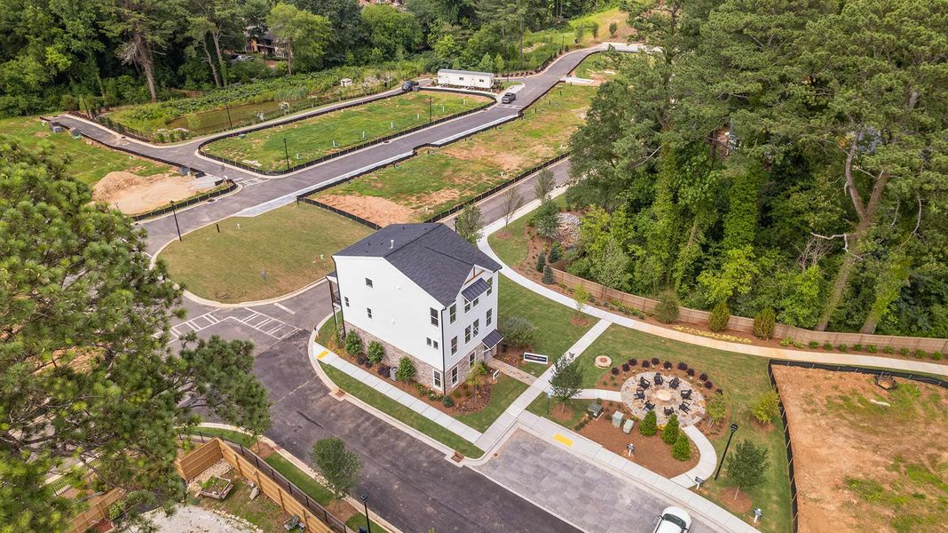 Aerial view of the Celesta community in Decatur, GA, showing layout and nearby surroundings (Image 11).