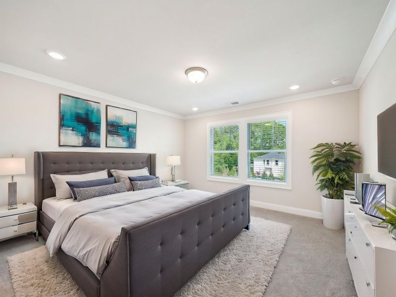 Furnished interior in a model home at Nolen Farm Bungalows in Gastonia (Image 6).