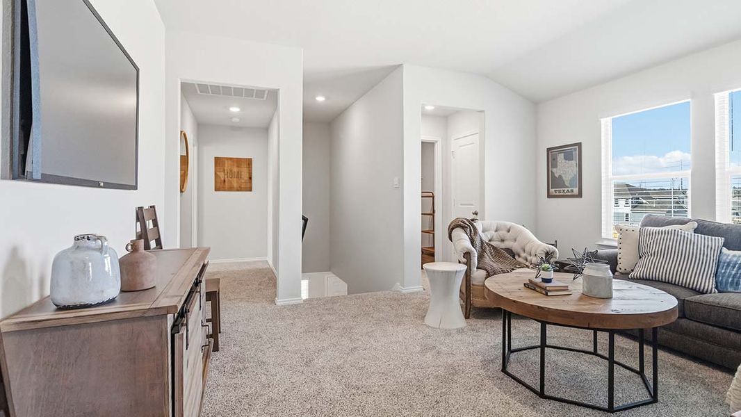 Furnished interior in a model home at Hunters Ranch in San Antonio (Image 26). Furnished interior in a model home at Hunters Ranch in San Antonio (Image 26).