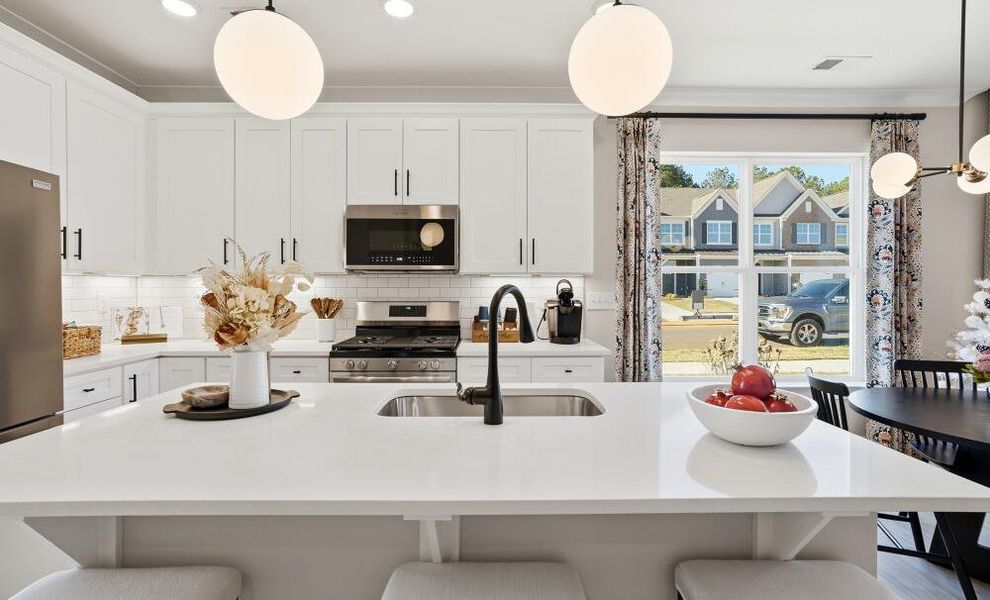 Furnished interior in a model home at Blythe Mill Townhomes in Waxhaw (Image 8). Furnished interior in a model home at Blythe Mill Townhomes in Waxhaw (Image 8).