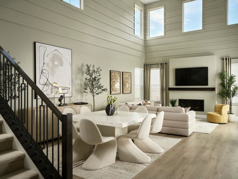 Furnished interior in a model home at Novella at Barefoot in Firestone (Image 21).