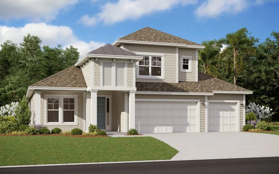 Front exterior of a home in the Hyland Trail 60' community, located in Green Cove Springs, FL (Image 17).