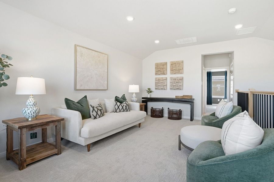 Furnished interior in a model home at Lily Creek at Sutton Fields in Aubrey (Image 37).