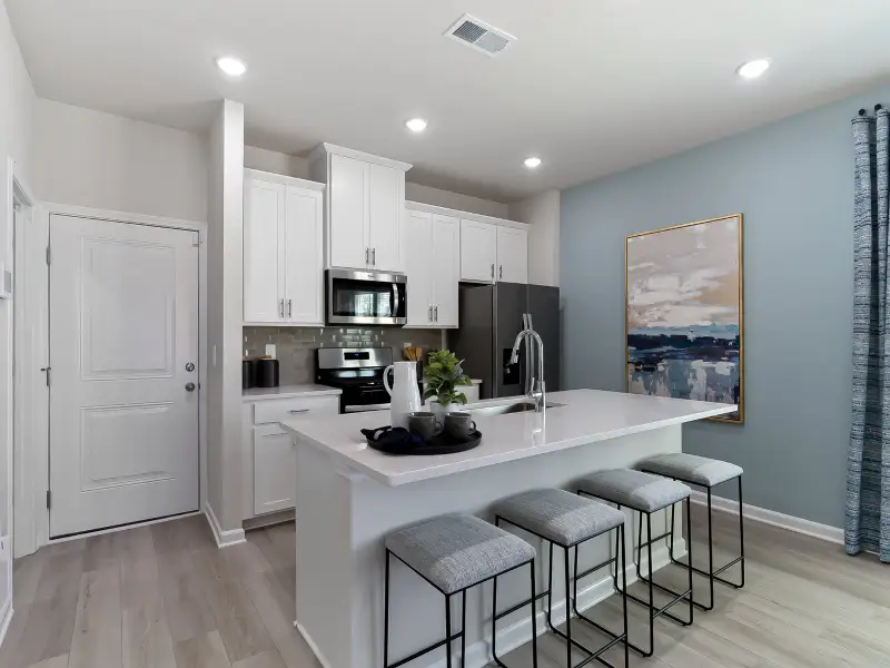 Furnished interior in a model home at The Rows at Buffaloe Reserve in Raleigh (Image 2).